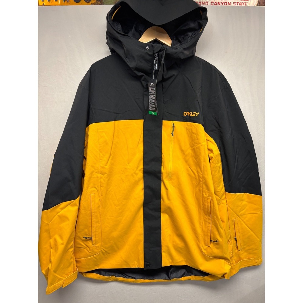 Oakley TNP TBT Shell Jacket Mens Amber Yellow Blackout Snowboard Ski XL NWT